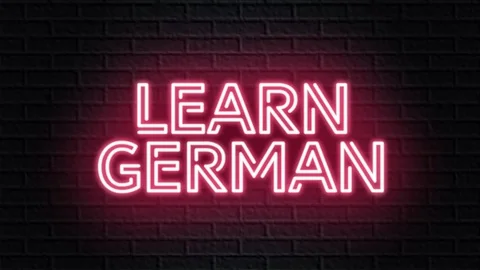 Red neon video animation learn german Stock Footage 121321759