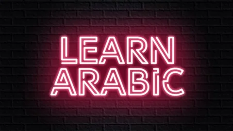 Red neon video animation learn arabic Stock Footage 122381239