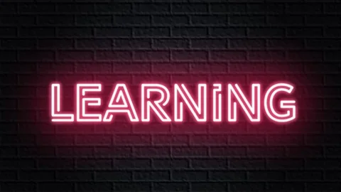 Red neon video animation learning Stock-Footage 119547319