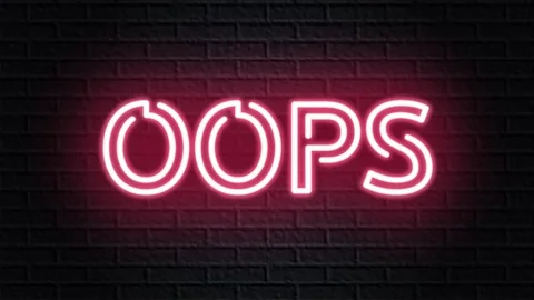 Red neon video animation oops Stock Footage 120596705