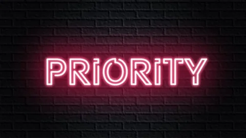 Red neon video animation priority Stock Footage 120920963