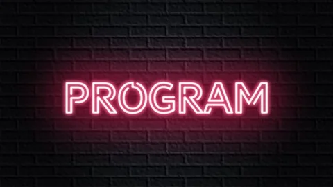 Red neon video animation program Stock Footage 120458964