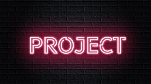 Red neon video animation project Stock Footage 120802091