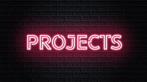 Red neon video animation projects Stock Footage 122394882