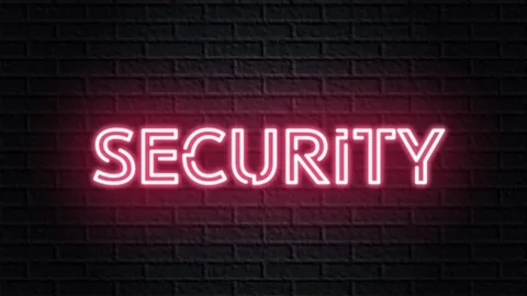Red neon video animation security Stock Footage 120792345