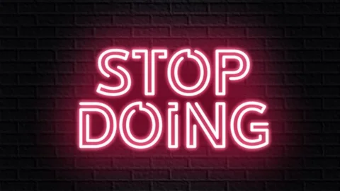 Red neon video animation stop doing Stock Footage 121110085