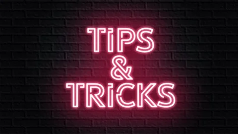 Red neon video animation tips and tricks 스톡 동영상 120934091