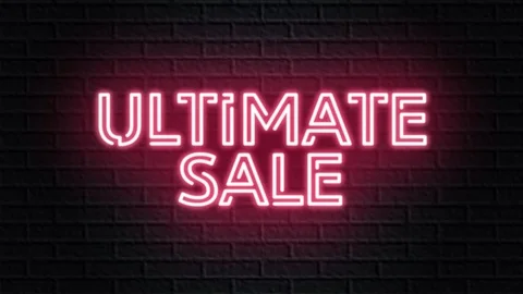 Red neon video animation ultimate sale Stock Footage 120534862