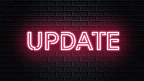 Red neon video animation update Stock Footage 119700770