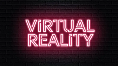 Red neon video animation virtual reality Stock Footage 120802391