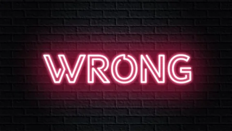 Red neon video animation wrong Stock Footage 120934182