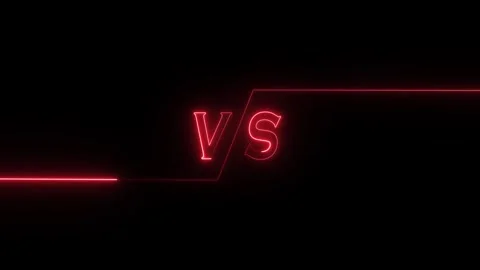 Red neon VS sign with lines on dark background, competition, comparison, rivalry Stock Footage 337171875