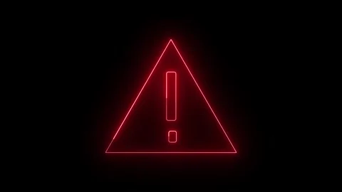 Red neon warning sign blinking motion. Stockbeeldmateriaal 331897788