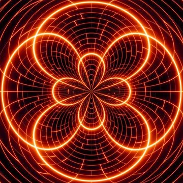 Red neon warped background Stock Illustration