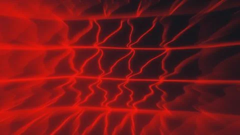 Red Neon Wavy Laser Lines Background Abstract 3D Stage Visual Illustrazione stock