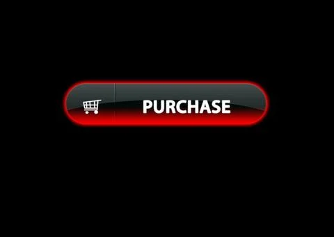Red neon web button prurchase, black background Stock Illustration