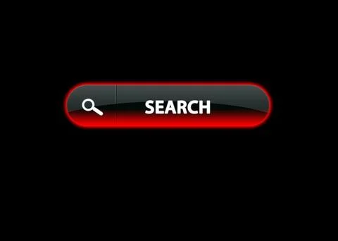 Red neon web button search, black background 스톡 일러스트