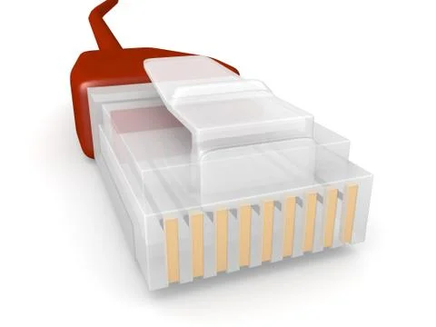 Red network cable. Stock Illustration