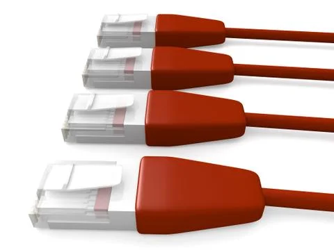 Red network cables. Stock Illustration