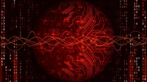 Red Network Digital Technology Background. Stock Footage 80839337