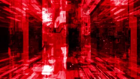 Red network tunnel in machine Video stock 200920332
