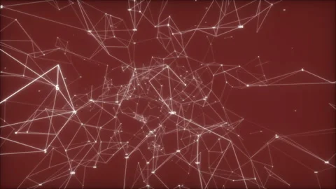 Red network.Traveling through a plexus structure with complex organic motion Stock Footage 97782291