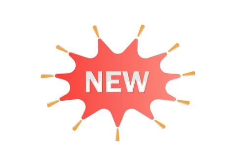 Red NEW Label Icon Illustrazione stock