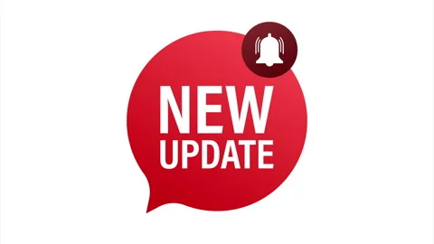 Red new update banner in modern style. Web design. stock illustration. Stock Footage 147571734