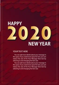 Red new year 2020 - Invitation | Flyer Stock Illustration