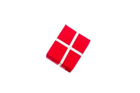Red New Year gift isolate on white background Stock Photos