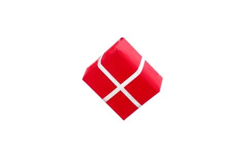 Red New Year gift isolate on white background Stock Photos