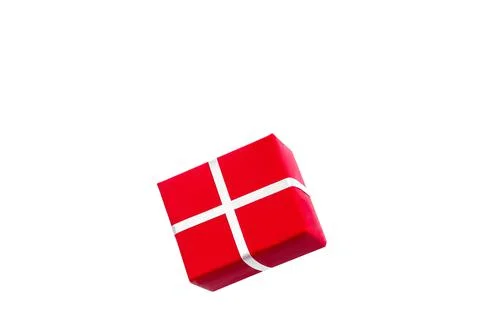 Red New Year gift isolate on white background Foto stock