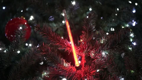 Red New Year lights Stock Footage 121417782