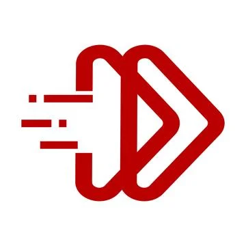 Red next fast forward logo and vector icon Illustrazione stock