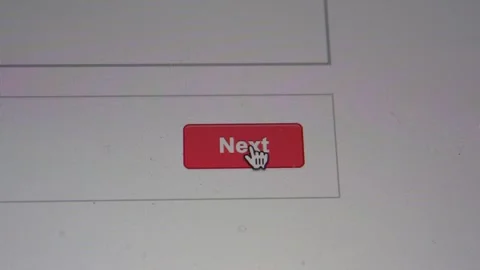 Red next square button on computer screen. Cursor moving on the button Stock Footage 251704857