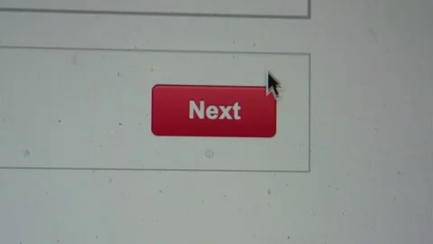 Red next square button on computer screen. Cursor moving on the button Stock Footage 251706516