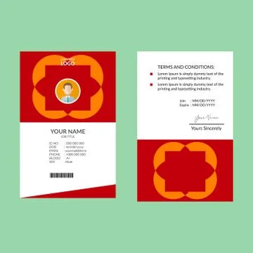 Red Nice ID Card Template Stock Illustration