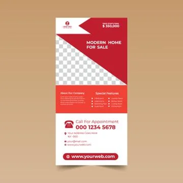 Red Nice Rack Card Design Template 库存插图