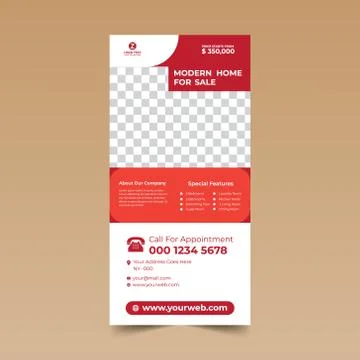 Red Nice Rack Card Design Template Stock Illustration