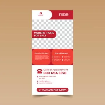 Red Nice Rack Card Design Template Ilustración de archivo