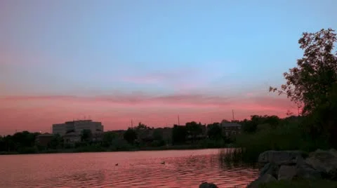 Red Night Sky Low Light Video Stock Footage 11521843