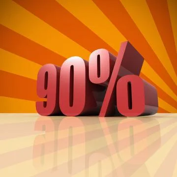 Red ninety percent off Stock Illustration