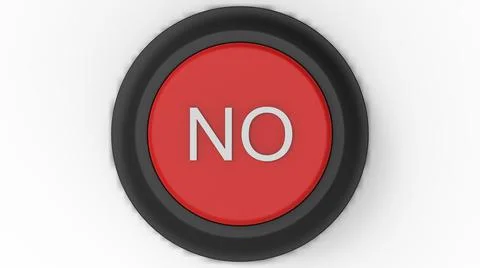 Red no button isolated 3d illustration render Stock Illustration