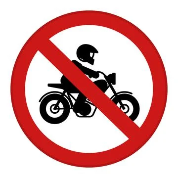 Red No Motorcycles Sign. Vector Icon. Prohibitory Road Sign Stock Illustration