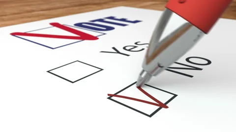 Red No tick in ballot checkbox, ballot voting and elections animation Stock Footage 128968981