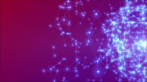 Red node connected line system Stock Footage 142727306