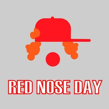 Red nose day card. Vector illustration. Stock Illustration