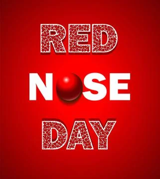 Red nose day card. Vector illustration. Stock Illustration