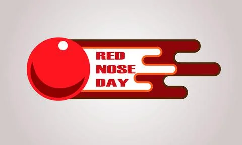 Red nose day card. Vector illustration. Illustrazione stock