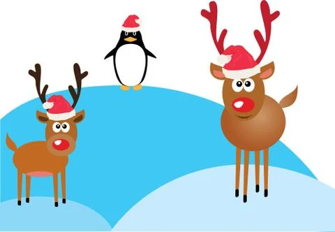 Red nose deer Stock Illustration